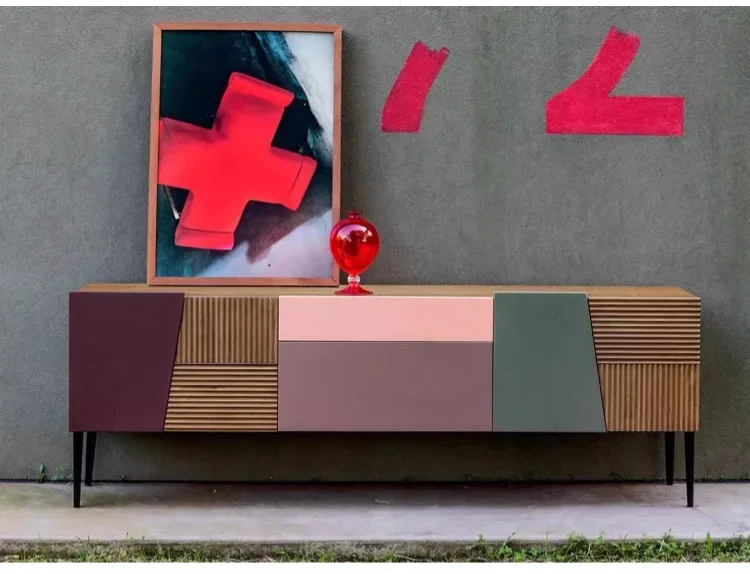 A  Personalized and creative dining side tea cabinet color color matching entrance storage simple and modern