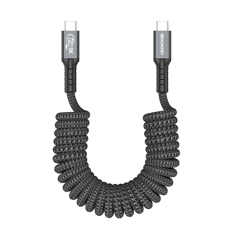 Kabel USB-C Spring Thunderbolt 4 do szybkiego ładowania 5A, kabel do ładowania typu C, kabel wideo USB4 8K@60Hz 40Gbps do iPhone 16 Huawei — zdjęcie produktu 7