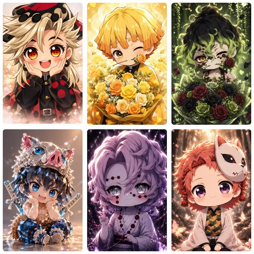 Demon Slayer Q‑Version Character Bouquet Theme Jigsaw Puzzles 500/1000/1200/2000PCS Wall Decor for Living Room Perfect Gift