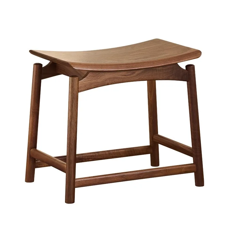 

North American black walnut wood makeup stool shoe changing stool household