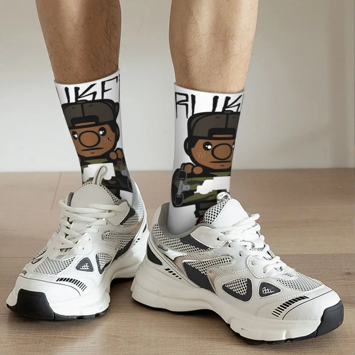 Kaus kaki pria kasual Trukfit Lil Wayne Rapper Merch lucu keren Hip Hop kaus kaki grafis semua musim