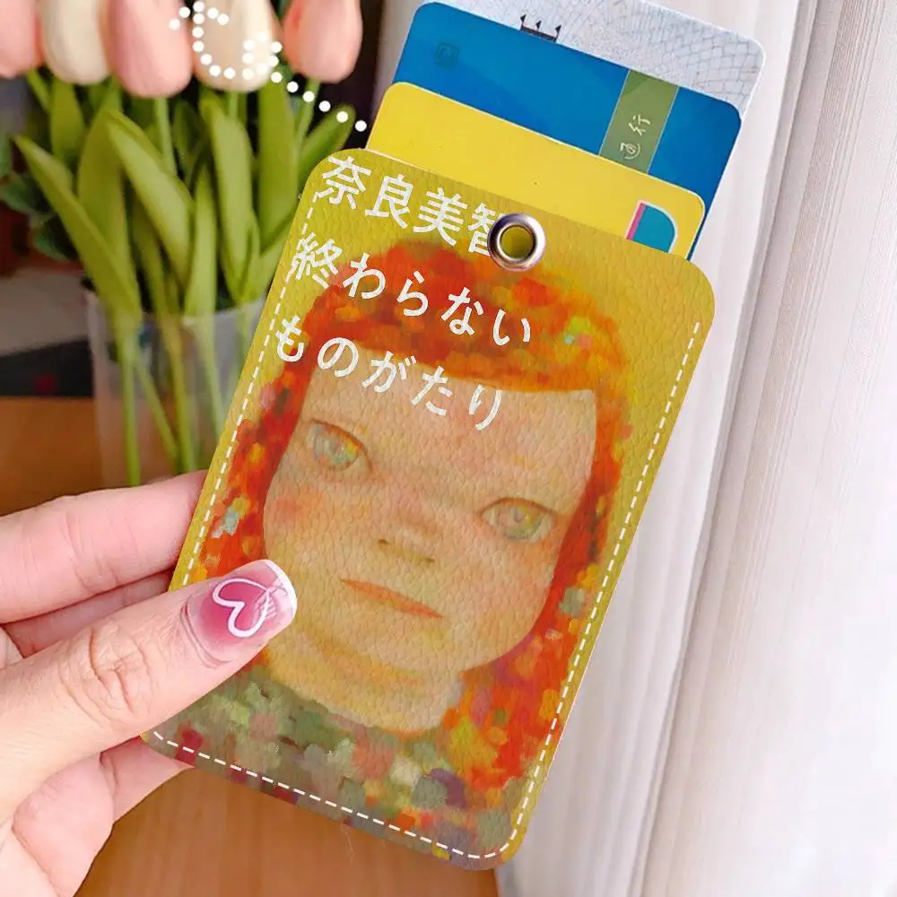 Y-YoshitomoS-Nara Rectangle Keychain Card Holder, Badge Credit Card Holder, Student ID Card Holder, Bus Cards Cover
