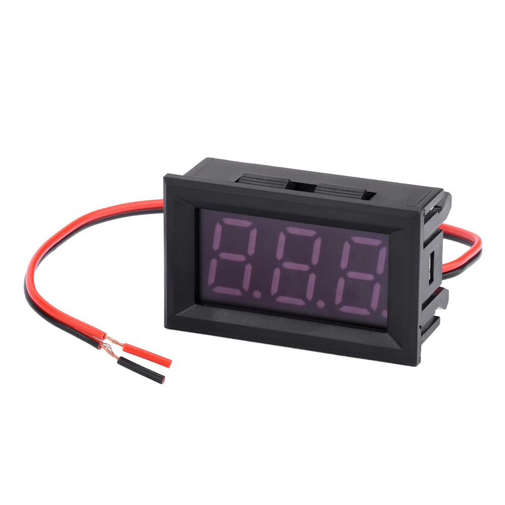 DC5-120V Mini Voltmeter LED Digital Display Panel Voltage Meter 2 Wire 0.56'' Voltage Monitor Tester Gauge for Motorcycle Car