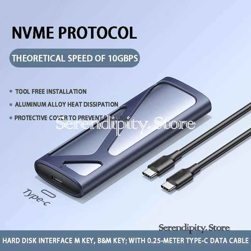 

Original NEW Dual Protocol Solid-State Drive High-Speed Box M.2 NVME To USB Typec Mobile External Shell Reading M2 Universal SSD