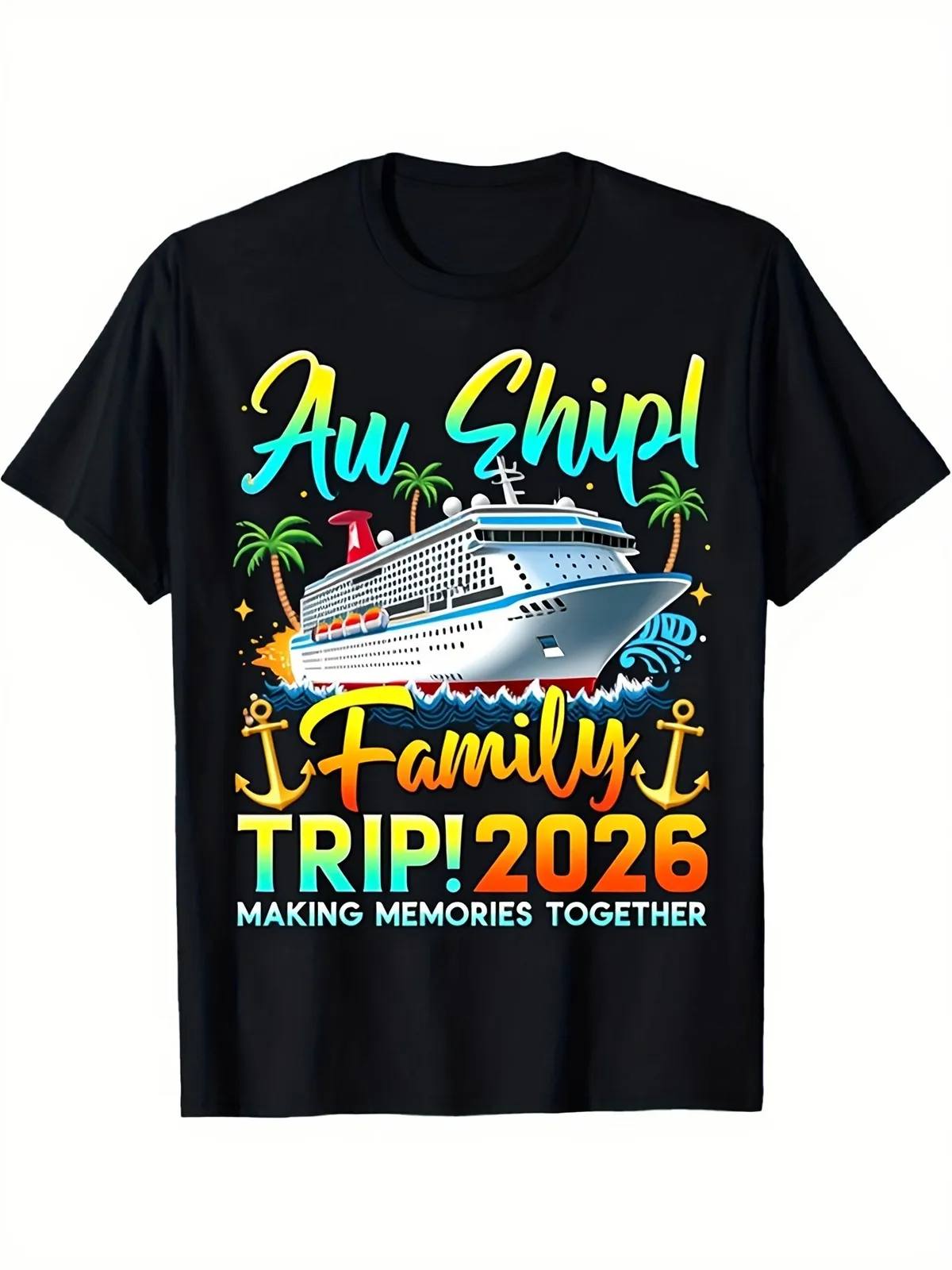 

2026 Family Cruise Getaway T-Shirt Tropical Ship Design