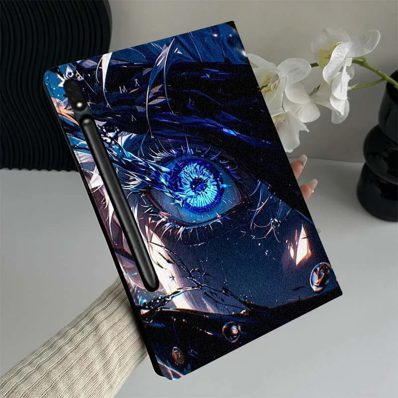 Jujutsu Kaisen أنيمي كول لسامسونج غالاكسي تاب S9 S10 S6 S7 S8 FE زائد لايت بوصة غطاء قابل للطي اللوحي