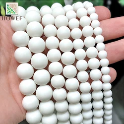 4/6/8/10/12mm Frosted Matte White Quartz Round Spacer Beads DIY Bracelet Earrings Natural Stone for Jewelry Making 15'' Strand