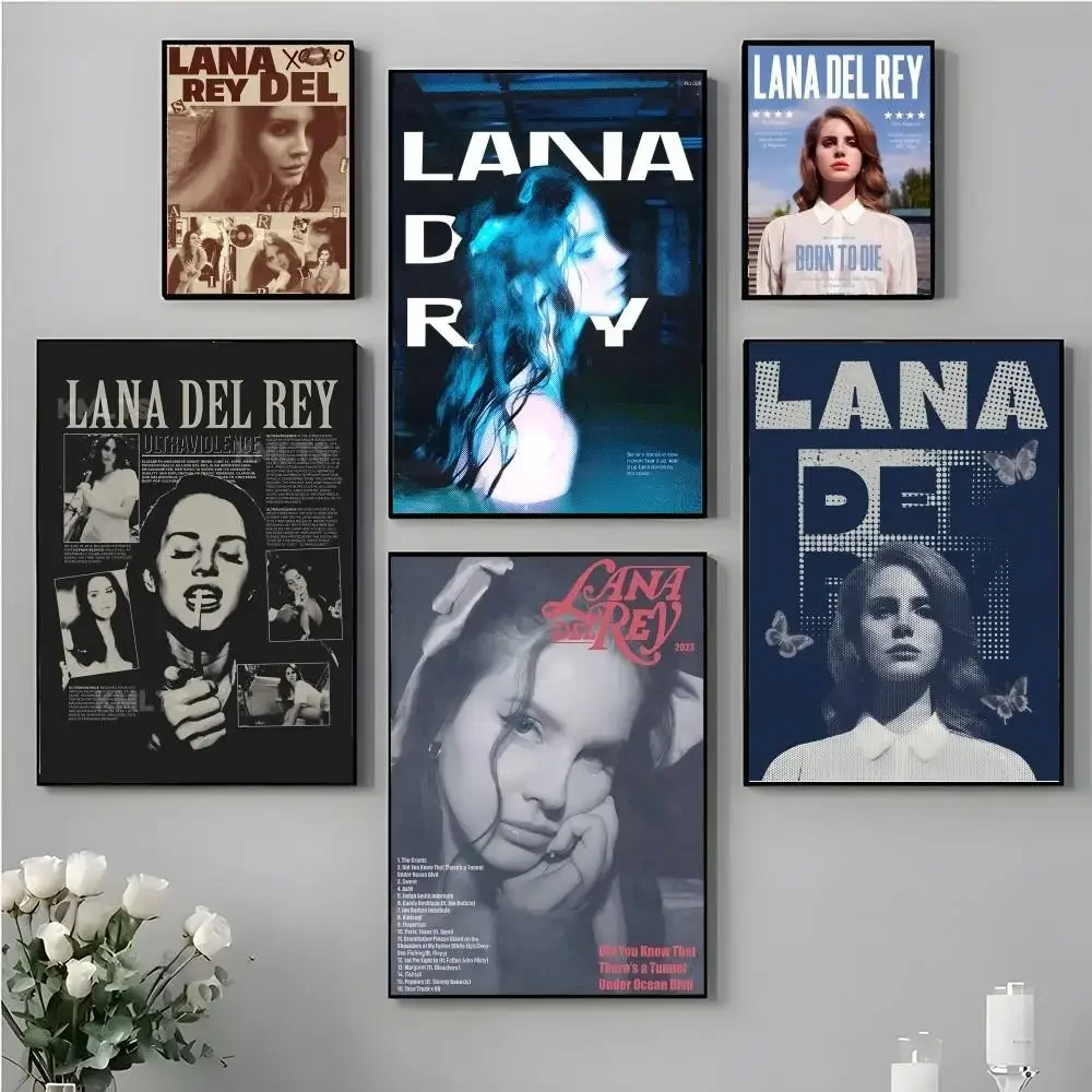 Poster 1PC L-Lana Del Rey Singer Water Proof Paper Print Room Decor Stickers Art Wall Living Room