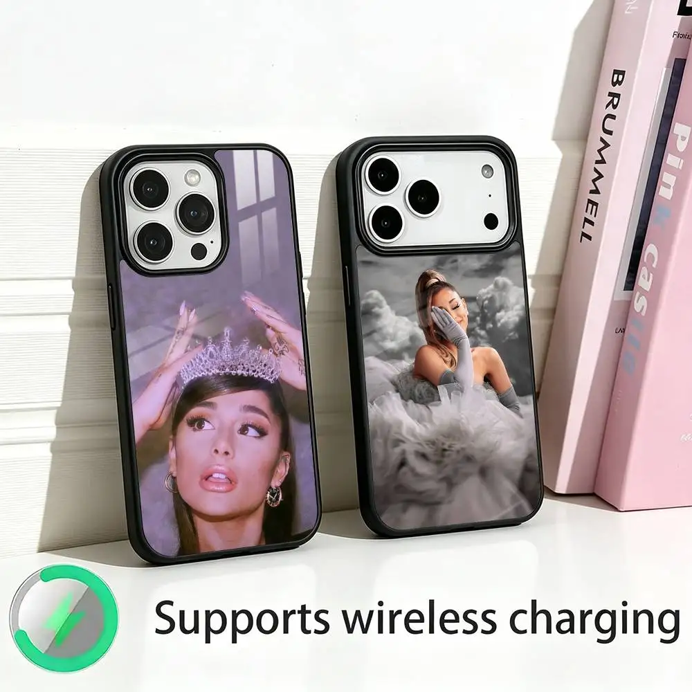 Hot Singer Ariana Grande Gift Wireless charging phone case compatible with iPhone 17/16/15/14/13/12/11
