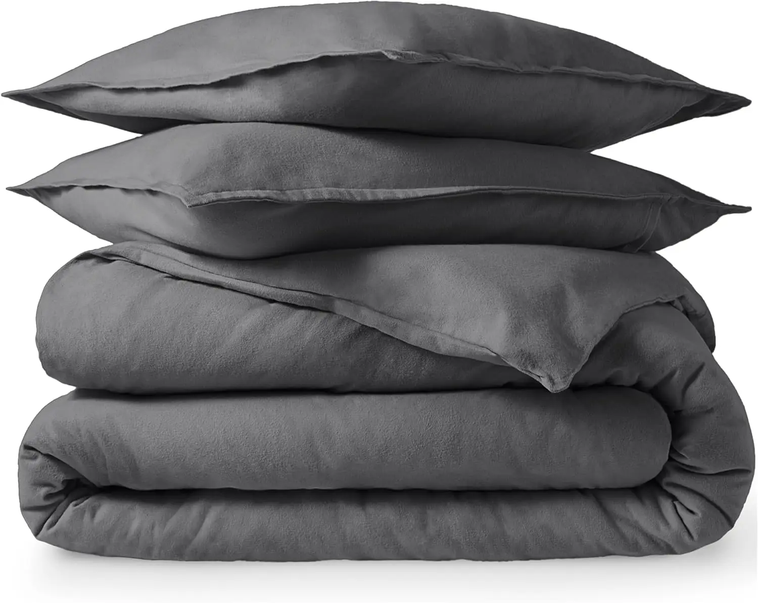 

Комплект пододеяльников Queen из фланели — 100% хлопок, очень мягкий, плотный, включает наволочки (серый)