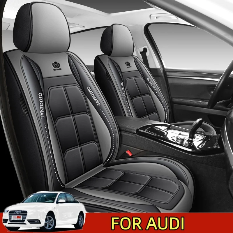 

Чехол на автомобильное сиденье AUDI, высококачественный водонепроницаемый полный комплект из искусственной кожи, 5-местный чехол с полной оберткой, чехол на сиденье четыре сезона