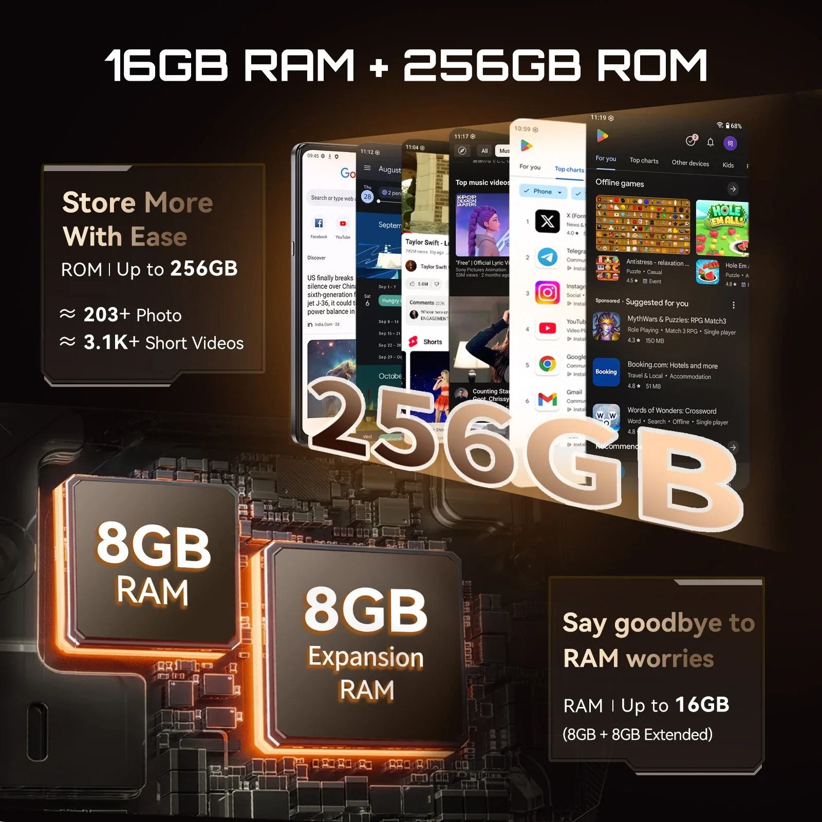 CUBOT 5G Ultra Phone X100 6,88 дюйма, 2,5 ГГц, 8 ГБ ОЗУ, 256 ГБ ПЗУ, мобильные телефоны, аккумулятор 5100 мАч, камера 64 МП, смартфон, Android 15 NFC