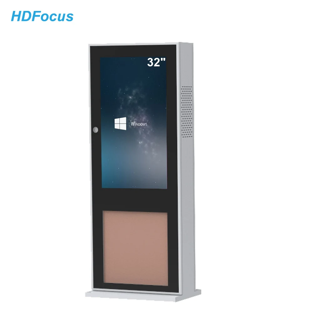 32 Inch 1080p Outdoor Market LCD Advertising Player Digital Signage Outdoor Touch Screen Floor Standing Kiosks