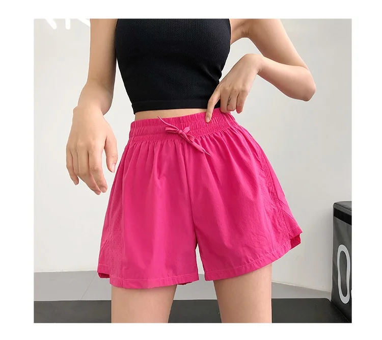 Hochgeschnittene, schnelltrocknende Sportshorts für den Sommer, Sportbekleidung, Fitness- und Yoga-Kleidung, Damen-Lauf- und Radfahrshorts, Workout-Kleidung – Detail 3