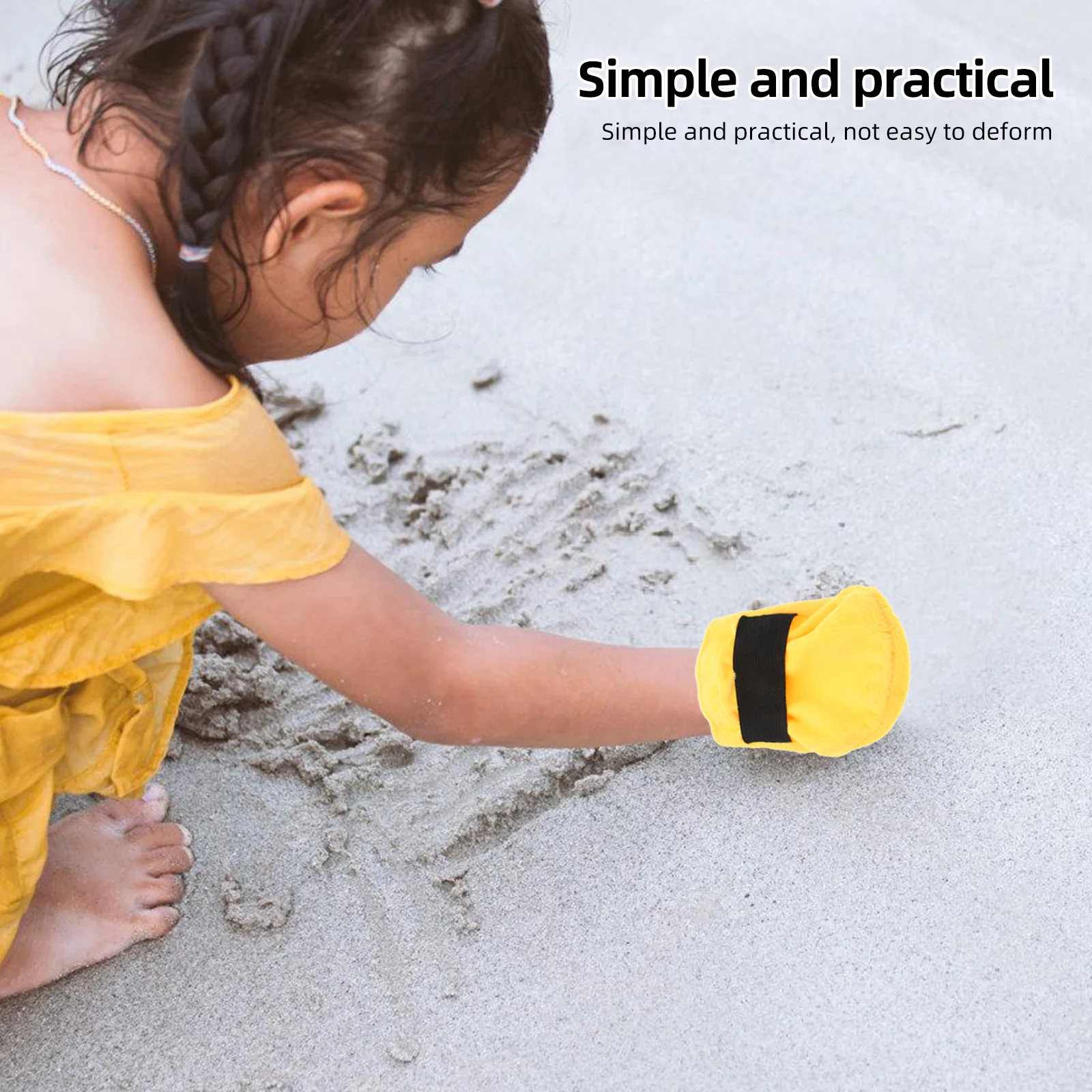 مزيل رمل محمول للشاطئ مقاس 13 × 11 سم، أداة تنظيف رمل سهلة الحمل للأطفال، للاستخدام المستقل للسفر في الهواء الطلق، أصفر أساسي