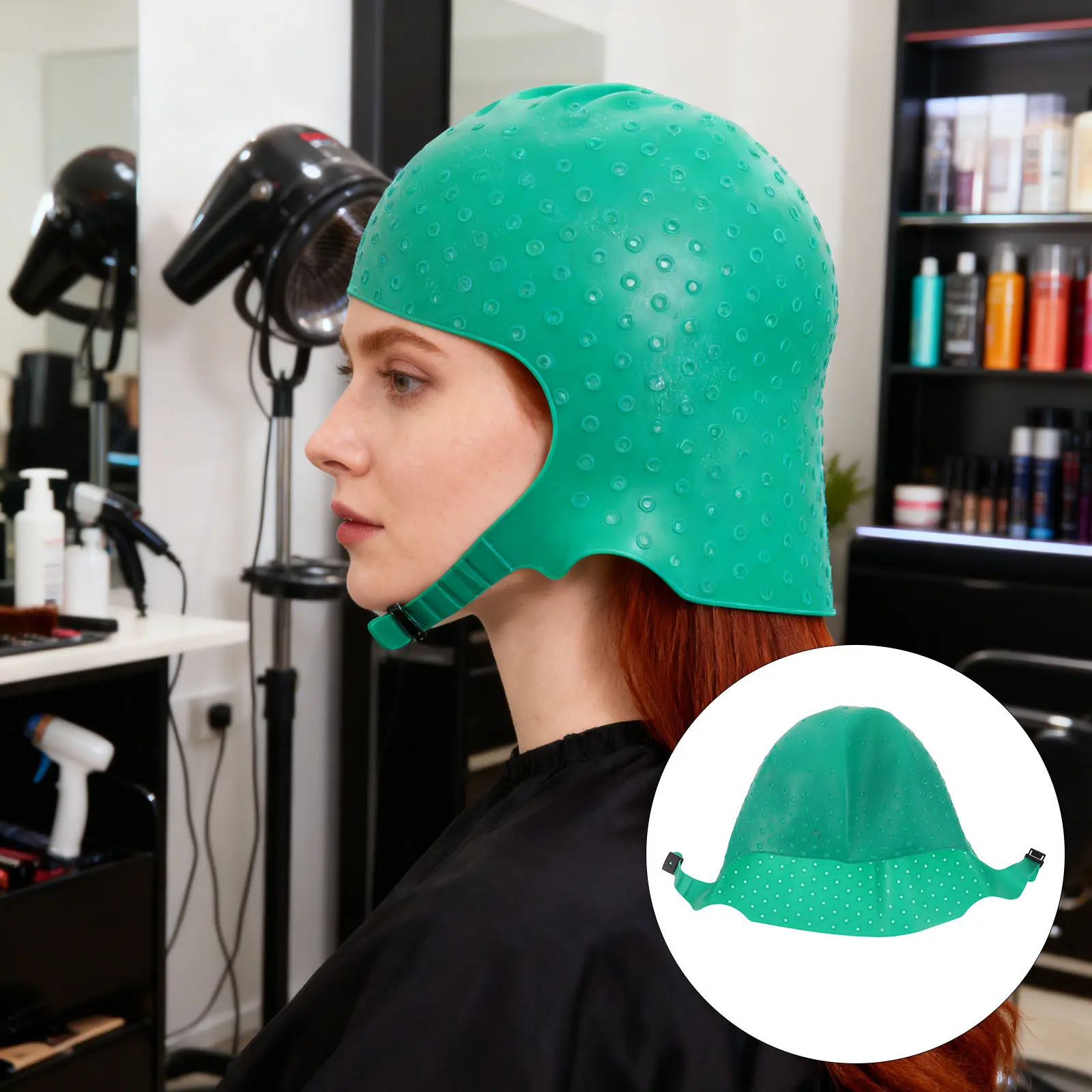 

Hair Frosting Cap Gold Silicone Tight Highlighting Hair Coloring Tool Professional Hairdressing Kit for Salon Pull Through Caps