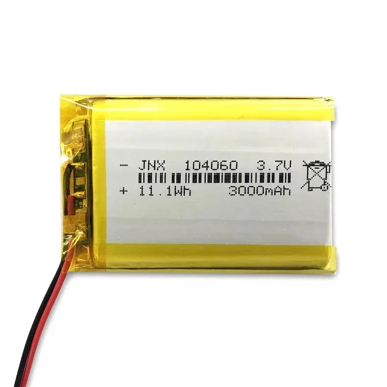 104060 3.7V 3000mAh Polymer Lithium Battery for Bluetooth Speaker Stall Light Shaver Battery Locator Doorbell Humidifier