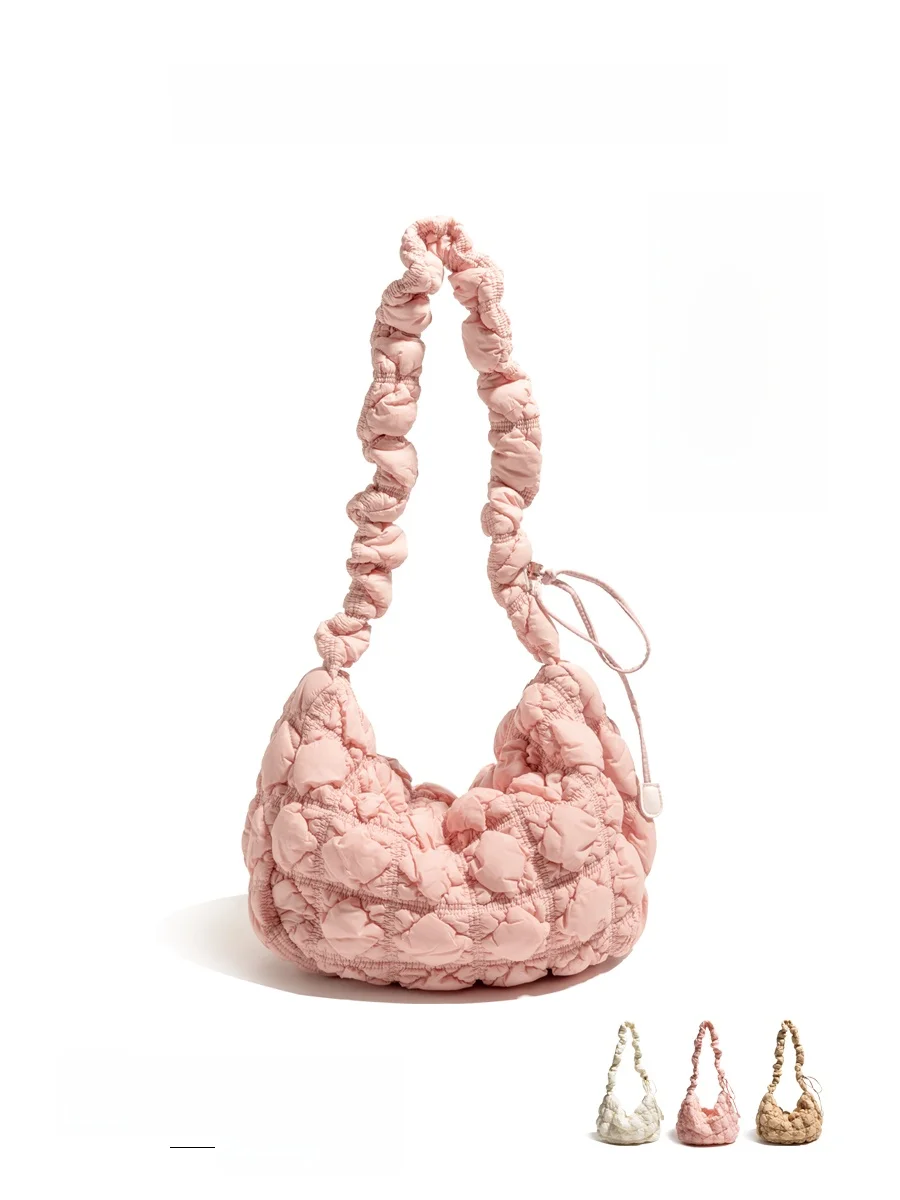 

Adjustable Strap Orange Girl Jiang Shu Ying Pleated Cloud Crossbody Bag 2025 New Spring Summer Single Shoulder Satchel