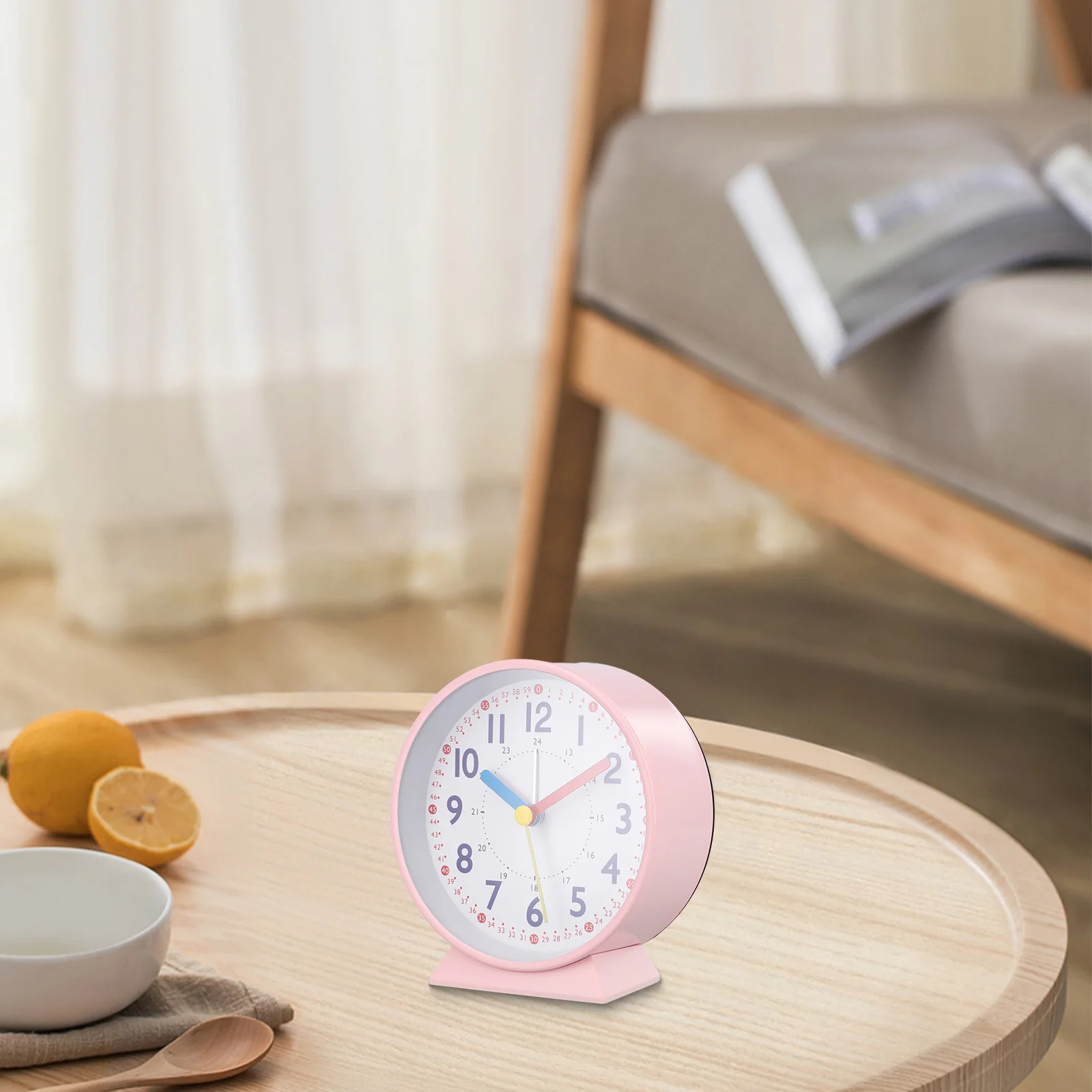 Compact Clock Luminous Alarm Clock Silent Movement Battery Operated Metal Material Compact Portable Alarm Clock