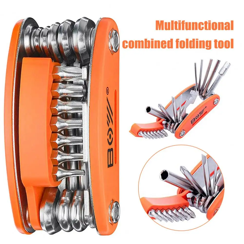 8002B Bicycle Repair Tool 20-in-1 Foldable Portable Mountain Bike Multitool Tire Repair Tools for Cyclist