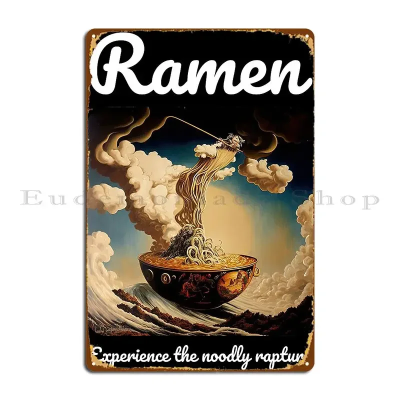 Affiche en métal Ramen Experience The Noodly Rapture Ai Datamancer, impression de cuisine, cinéma, Pub, Club, affiche en étain