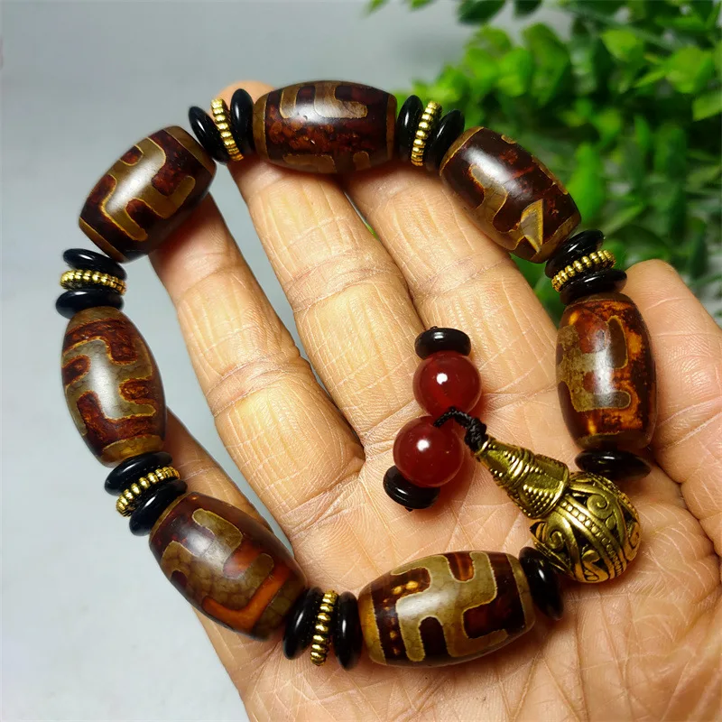 سوار اليشم على الطراز التبتي ، 10 آلاف حبة ، عقيق عتيق ، ممر طريق ، مجوهرات العقيق #3