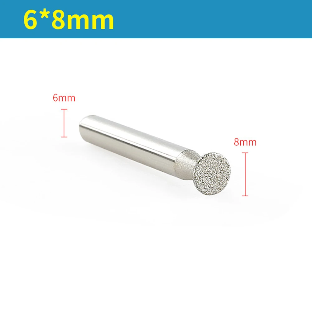 6-30mm Diamond Burr Carving Grinding Bit 6mm Shank For Stone Marble Ceramic Jade Carving Drill Burrs Polishing Engraving Tool