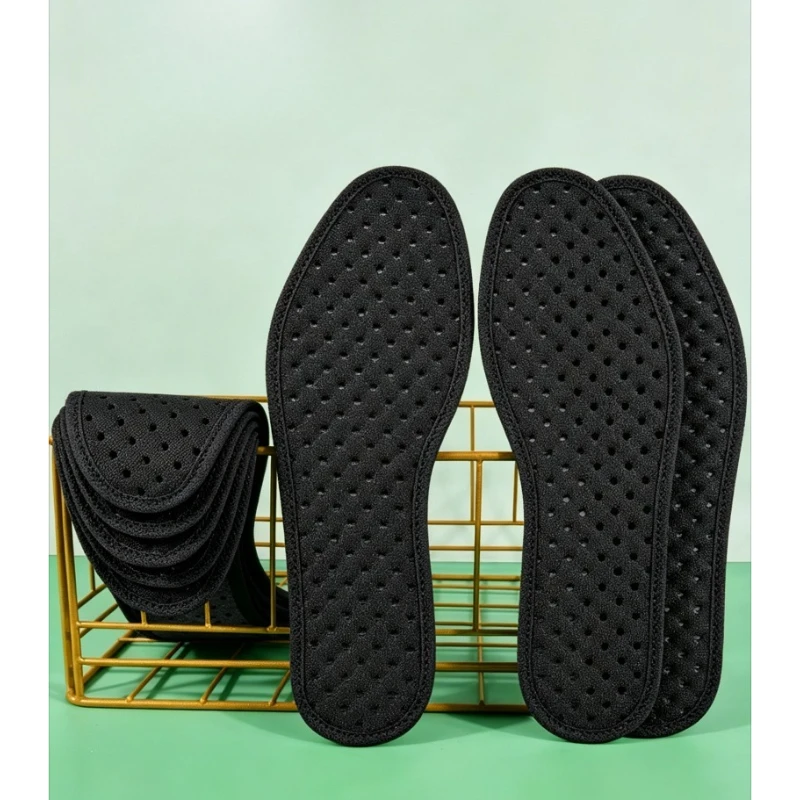 1 Pair Bamboo Charcoal Deodorant Insoles Antibacterial Shock Absorbing Thick Sports Running Shoe Inserts