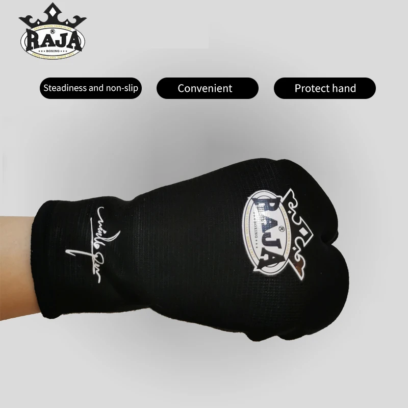 RAJA GEL GLOVES BOXING HAND GUARD FIST PEAK PROTECTOR COMBAT PROTECTION MUAYTHAI JUDO SANDA MMA TRAINING EQUIPMENT BLACK A PAIR