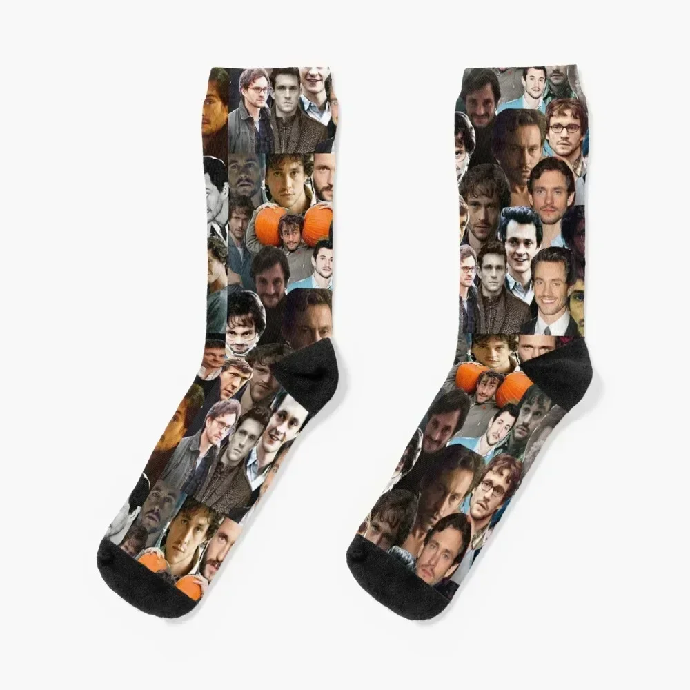 

Hugh Dancy Will Graham Collage Socks happy football luxury cycling Socks Male Women's