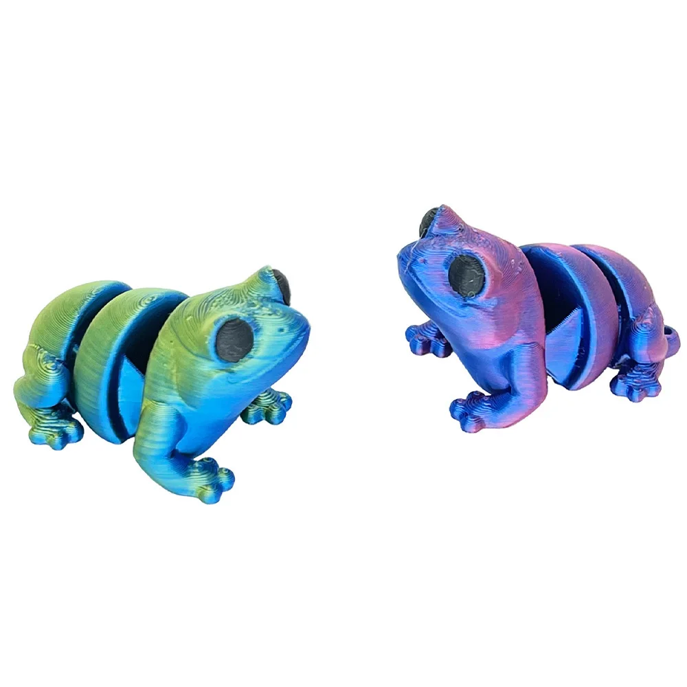 Figurines d'animaux de grenouilles imprimées en 3D, modèle multi-joint mobile, ornement décoratif, créativité de bureau, nouveauté, jouets cadeaux pour enfants