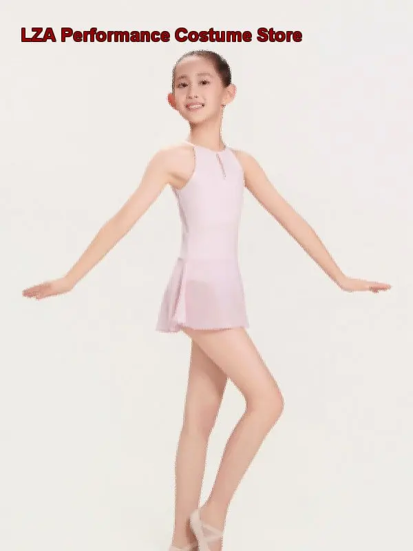 Li's Dance Dress Spaghetti Strap Body Suit Watercolor Halter Neck Gymnastics Basic Training