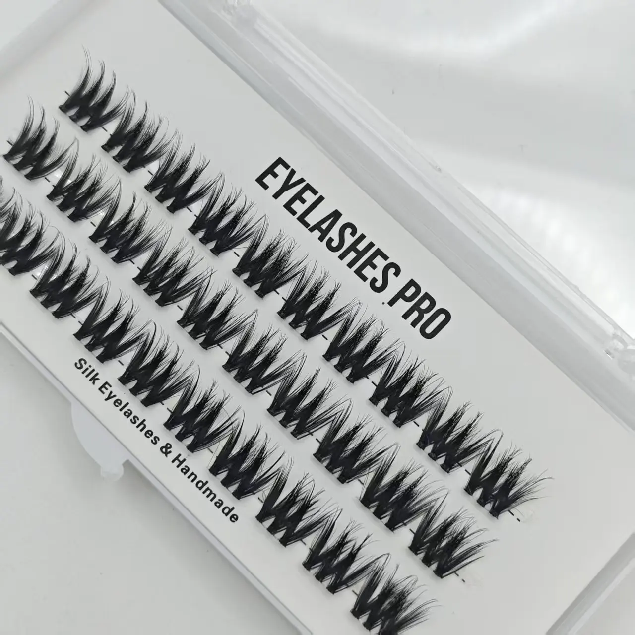 BBA-016 DIY Hand Made Eyelash Extension Segmented Flase Lashes Dramatic Lash Bundles Soft Ribbon Strip Eyelashes Makeup Lashes