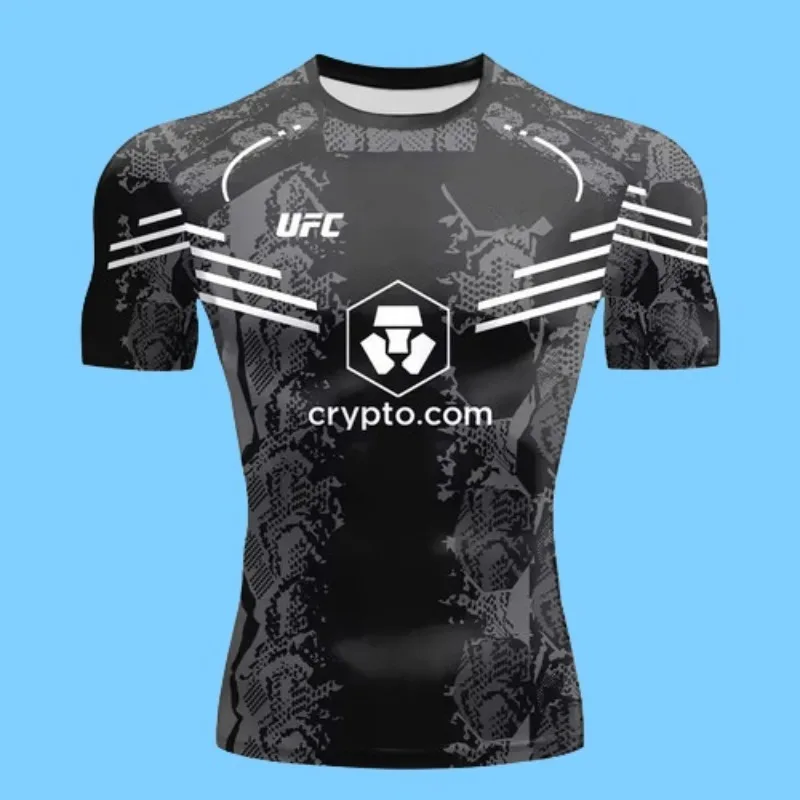 UFC Men's and Women's Outdoor Sports Fitness Leisure T-shirt Set Street Fashion Trend Children's Adult Quick Drying 3D Printing