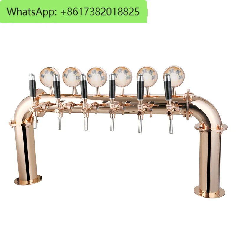 TWELVETAP Stainless steel Beer Tower With 6 Tap With Led Light beer Medallion Door Shape 6 lines Small beer column Drink Filling