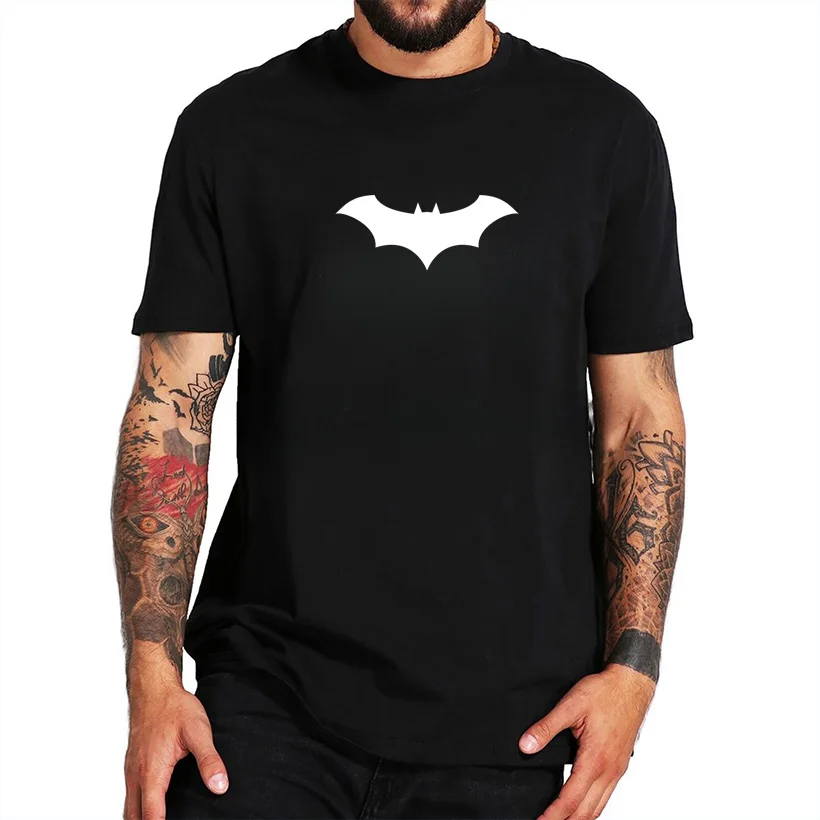 Novel and interesting fashion bat print pattern street wear fashion casual daily men and women universal short-sleeved T-shirt