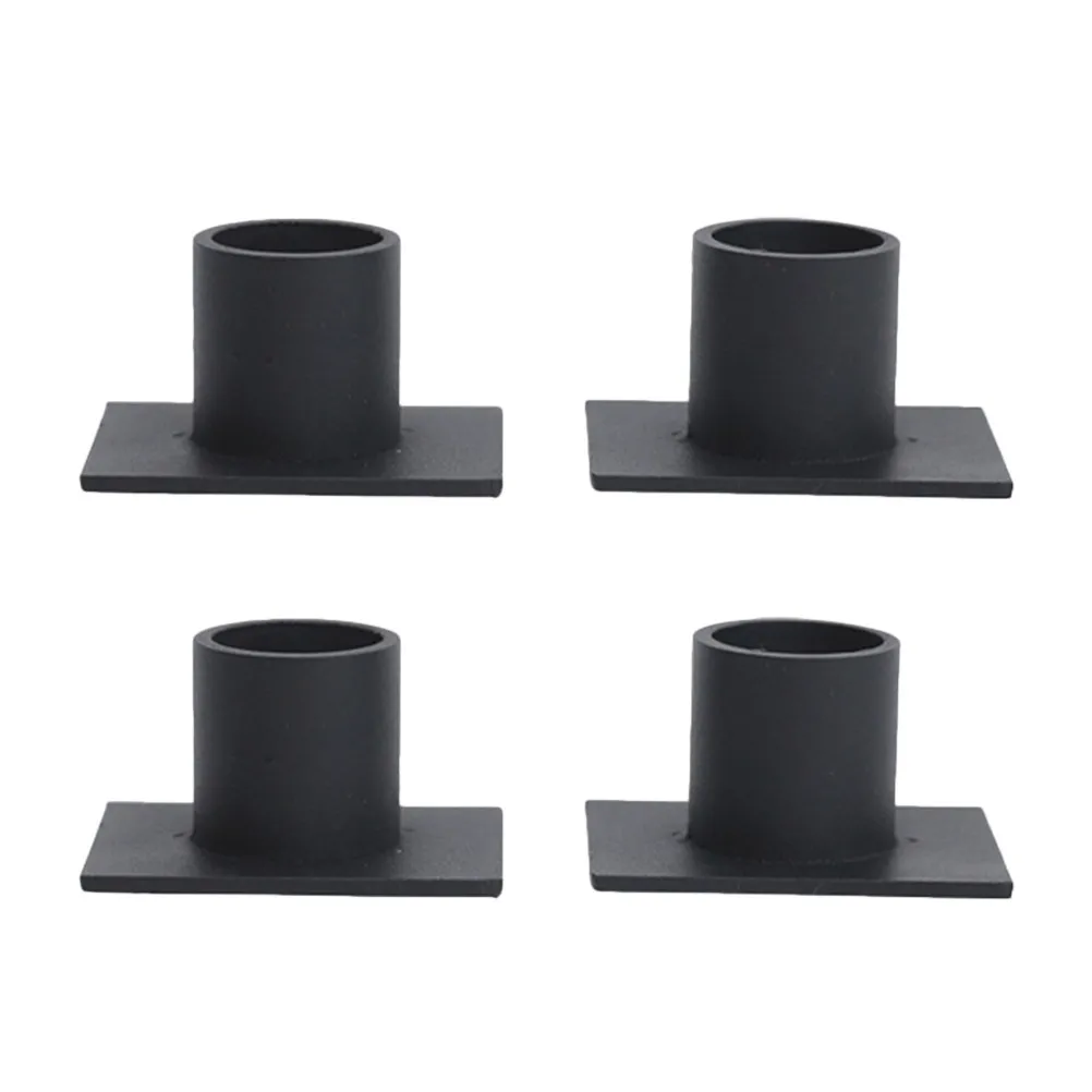 4pcs Iron Art Holder Set – Rustic Black Metallic Stand for Home, Living Room, Dining, Cafe, Bar & Holiday Decor