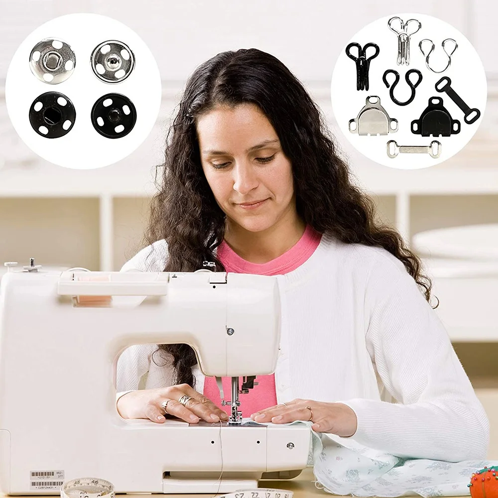 خطافات خياطة عيون أدوات تحديد الملابس ، أزرار الطقات المعدنية ، السحابات للسراويل ، فستان تنورة ، لتقوم بها بنفسك العرض ، مجموعة 100 قطعة #6