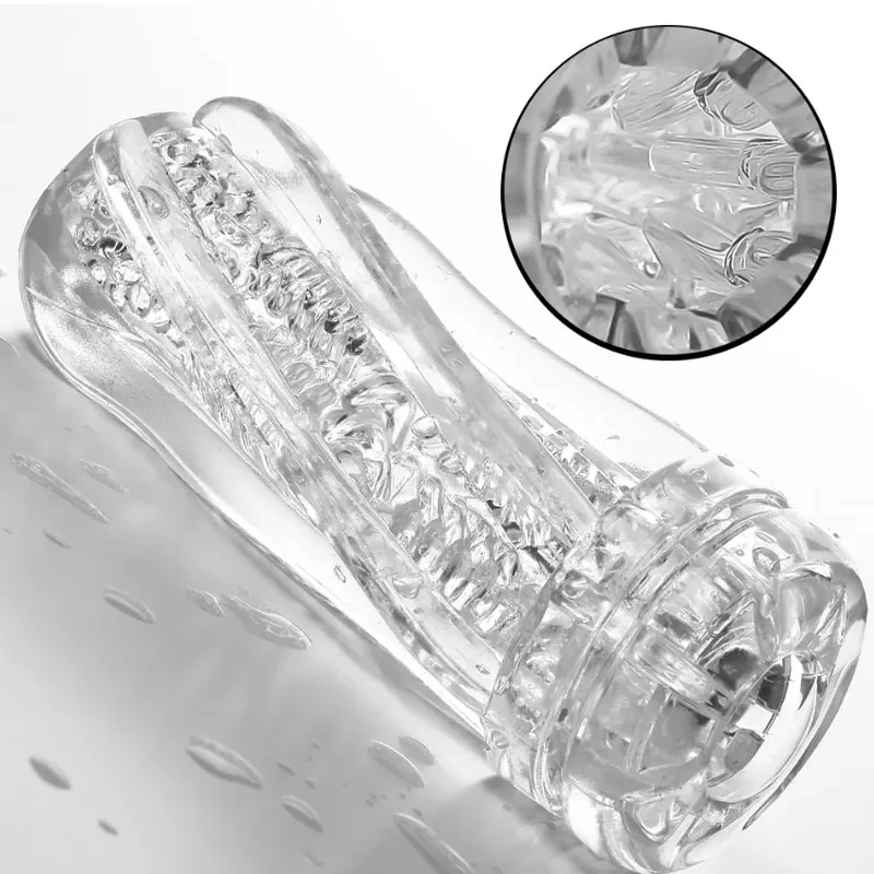 Reusable Male Masturbator Soft Pussy Sex Toys Transparent Vagina Adult Endurance Exercise Sex Products Vacuum Pocket Cup For Men