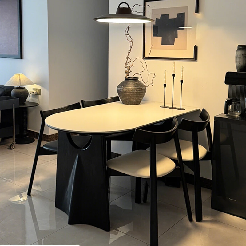 

White Modern Wood Dining Table Chair Nordic Design Set Side Dining Table Kitchen Space Saving Mesa Comedor Furniture For Home