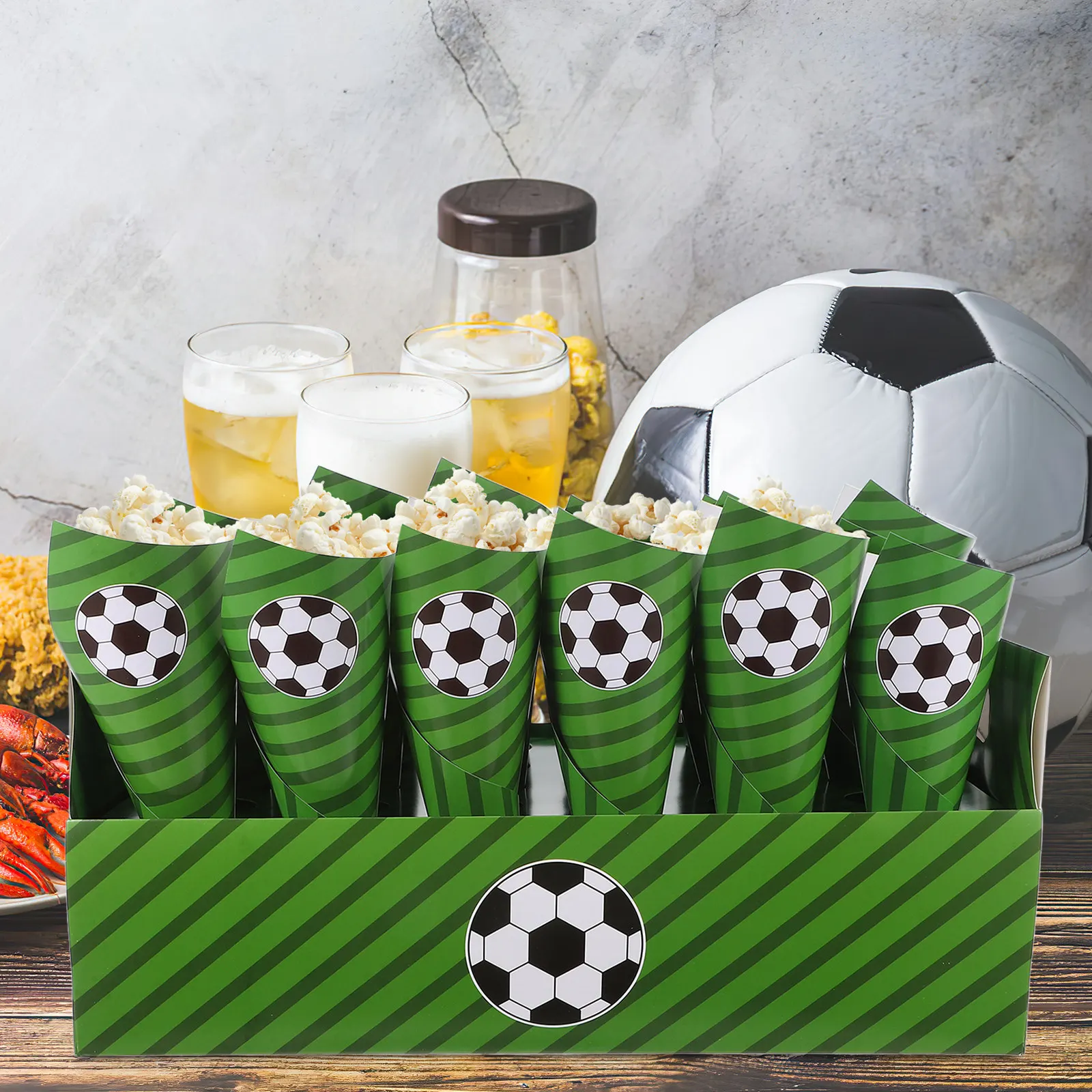 Food Snacks Party - 30 прочных утолщенных бумажных конусов для