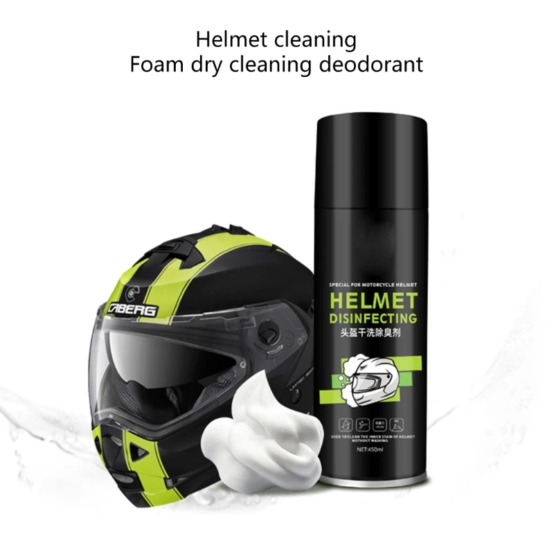 450ML(15 Oz) Motorcycle Helmet Foam Cleaner Inner liner Cleaning Dry Cleaning Decontamination Deodorizing