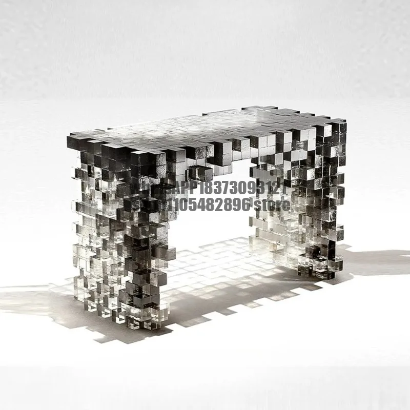 Italian light luxury acrylic entrance table household villa mansion simple artistic sense gradual change entrance table