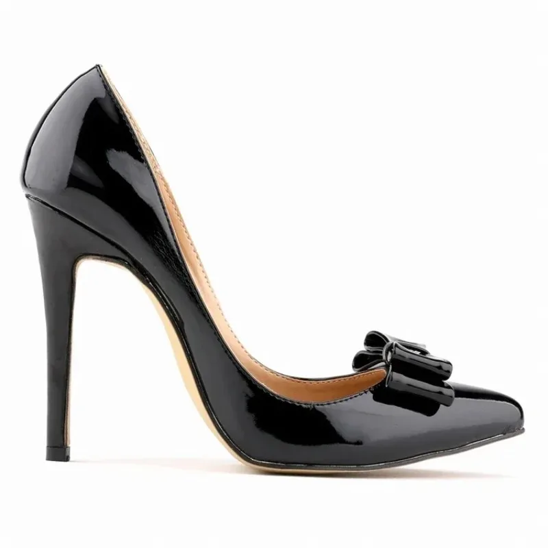 

Women Sexy Pumps Stilettos Elegant Butterfly-knot Pointed Toe Office Leather Fashion Shallow High Heels Party Wedding Shoes