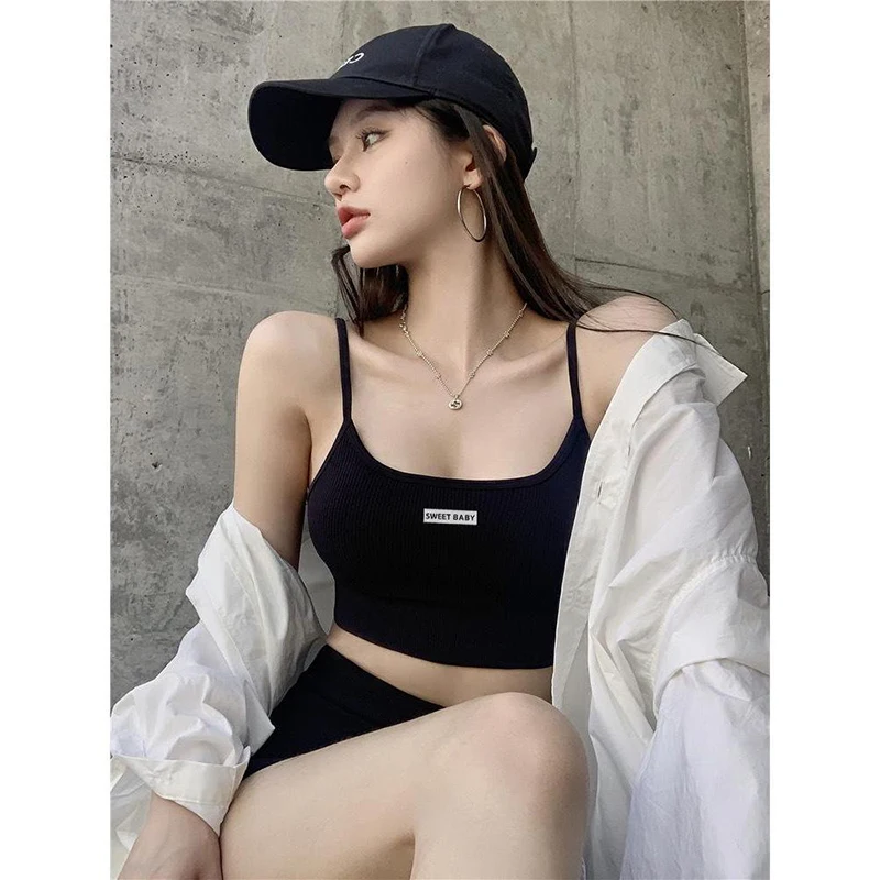 1Pc versione coreana del busto vestito senza maniche Spice Girls canotta Bottoming canotta Stretch Slim Sports Underwear Set