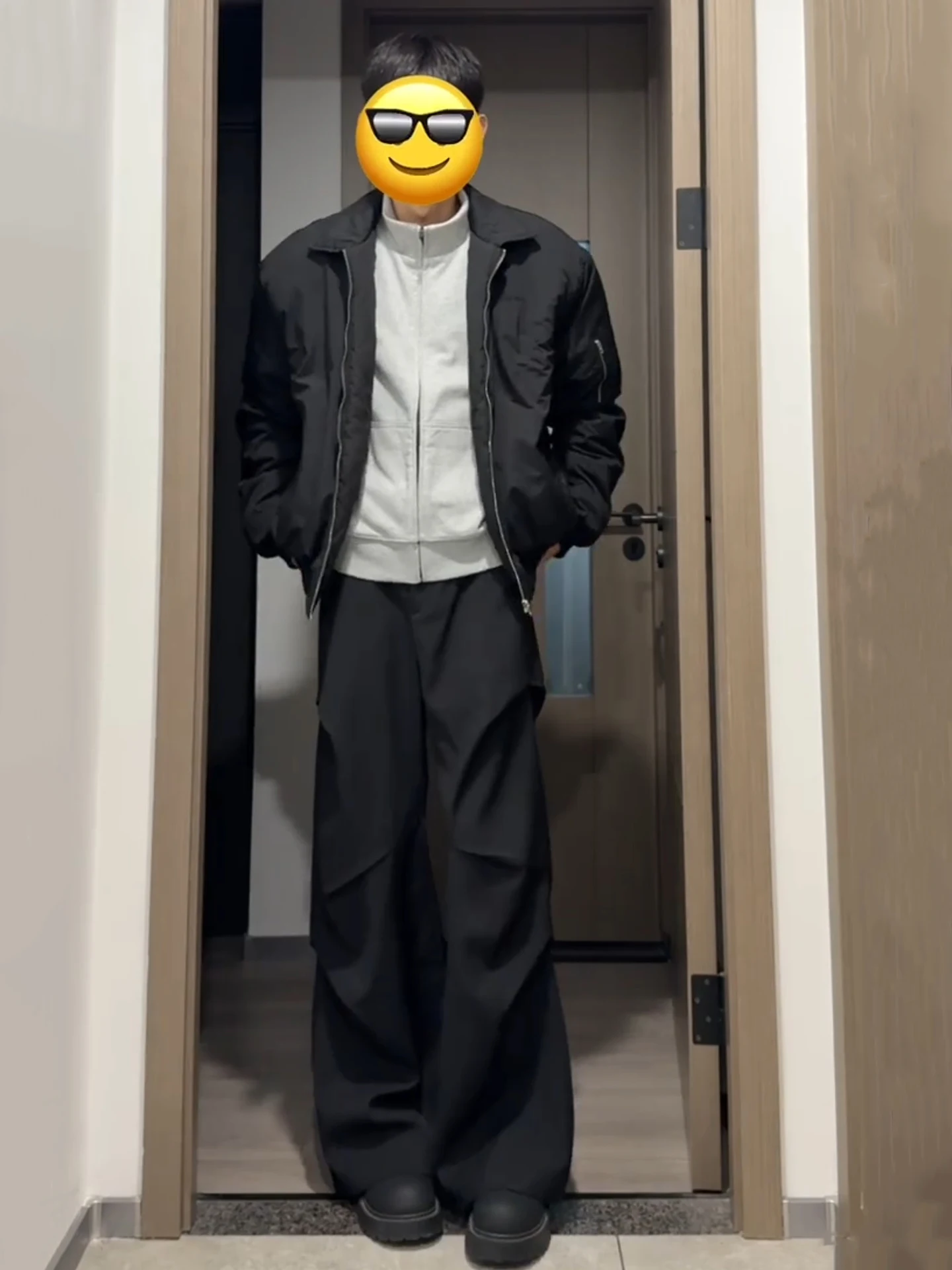 

Cleanfit Men's Autumn Straight Leg Trousers Pleated Wide Leg Pants Casual Youthful Sle Pure Color Cool Trend for Teens