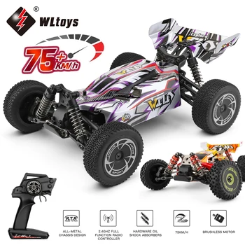 WLtoys 144016   Carros rc rápidos 35 km/h ou 75 km/h 1/14 off road 4wd drift brinquedos, 2.4g caminhão monstro de controle remoto para adultos e crianças