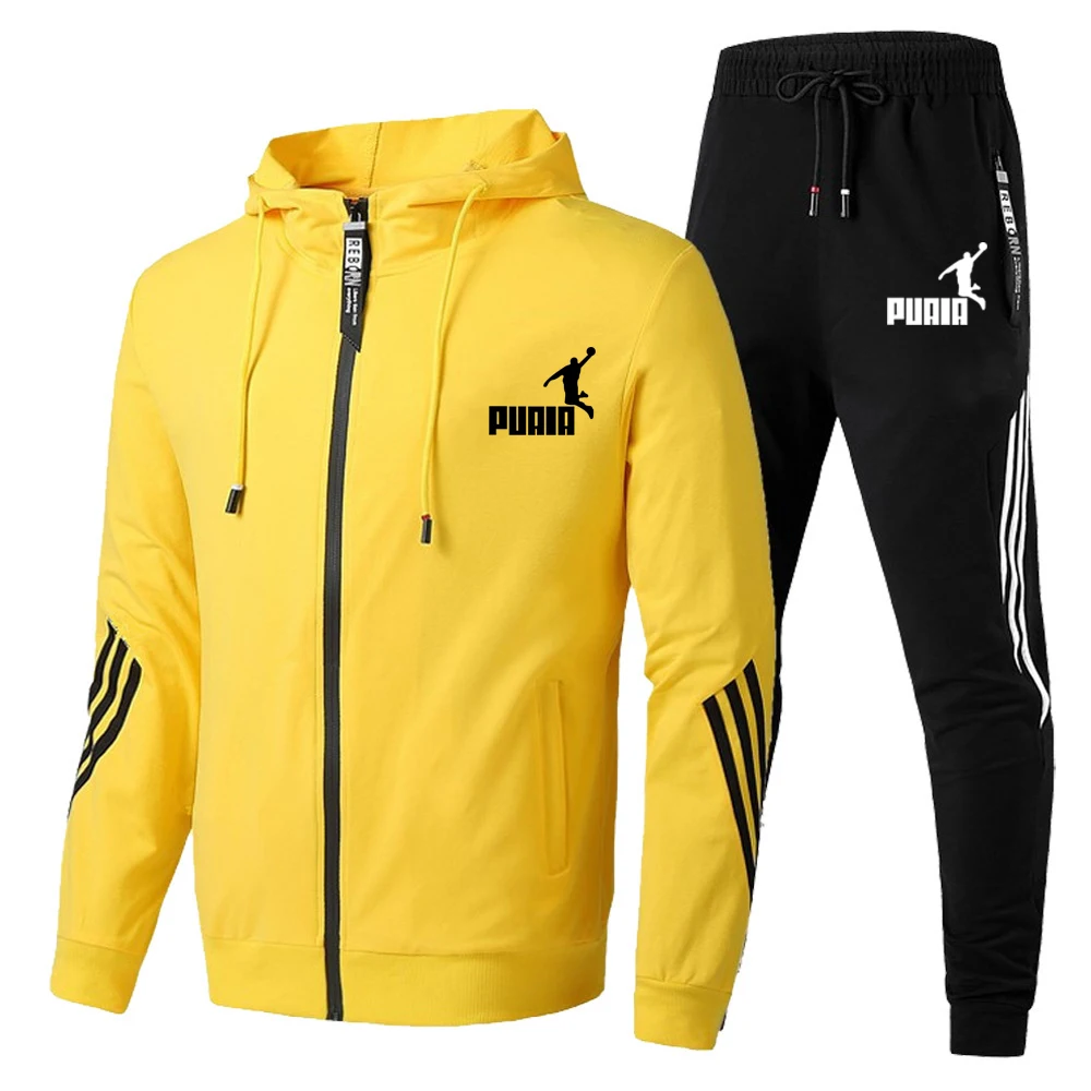 Conjunto de Sudadera con capucha para hombre, chándal informal con estampado, pantalones de chándal, ropa deportiva, pantalones de Jogging, otoño