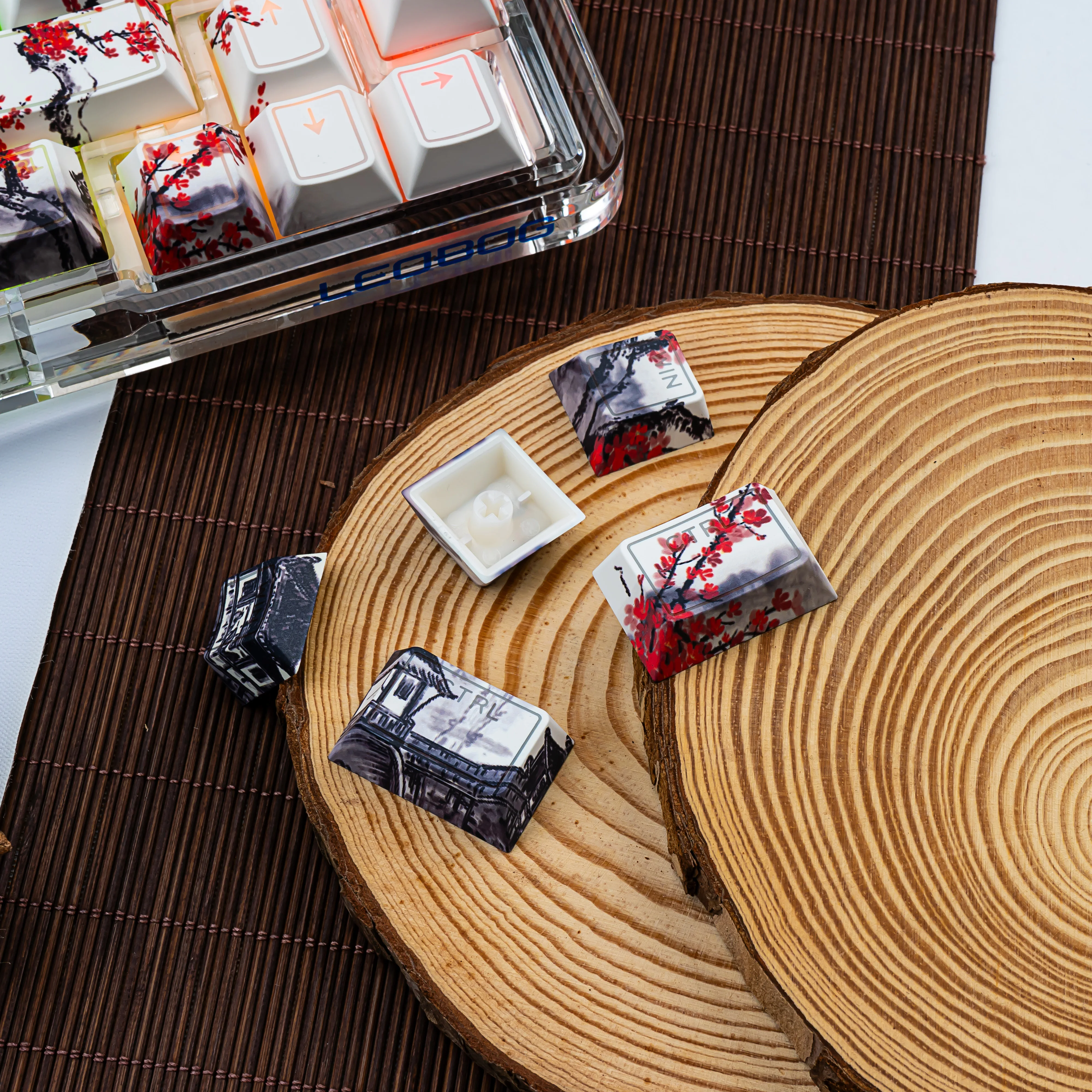 142 مفتاح حبر زهر البرقوق خمسة جوانب صبغ التسامي PBT أغطية المفاتيح تألق مخصص من خلال أغطية المفاتيح لمفاتيح MX لوحة المفاتيح الميكانيكية #4