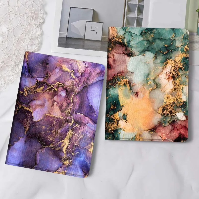 

Purple Gold Marble Pattern Gift Tablet Case For Samsung Tab Galaxy S6 S11 A A7 A8 A9 A11 10.1 10.4 10.5 Plus Lite